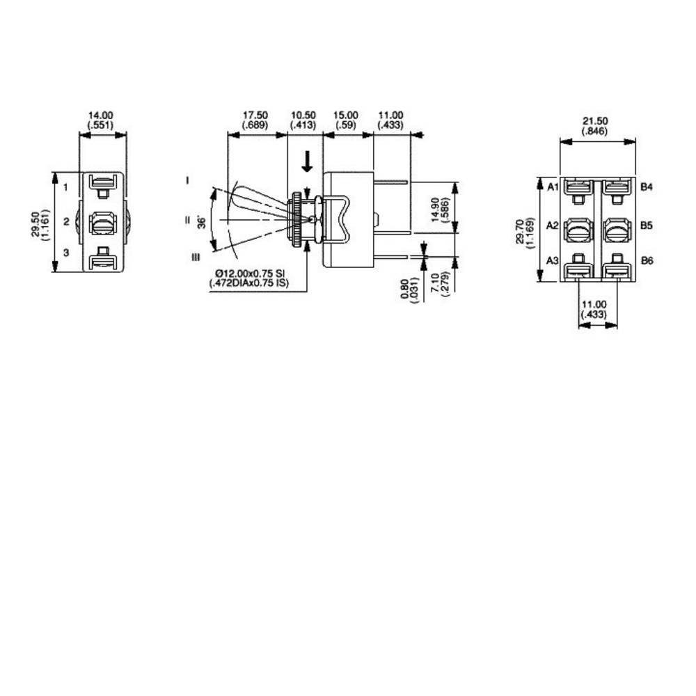 Thumbnail - APEM Schalter Hebelschalter 250 V/AC 6 A, Metallhebel