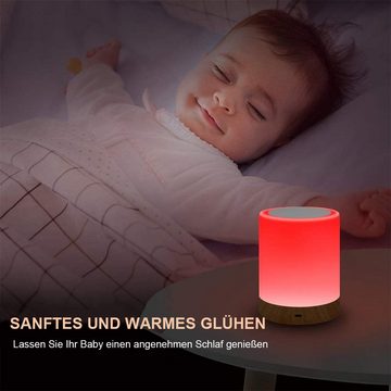 Welikera Nachttischlampe LED Nachttischlampe,Touch Dimmbar Tischlampe mit 16 Farben