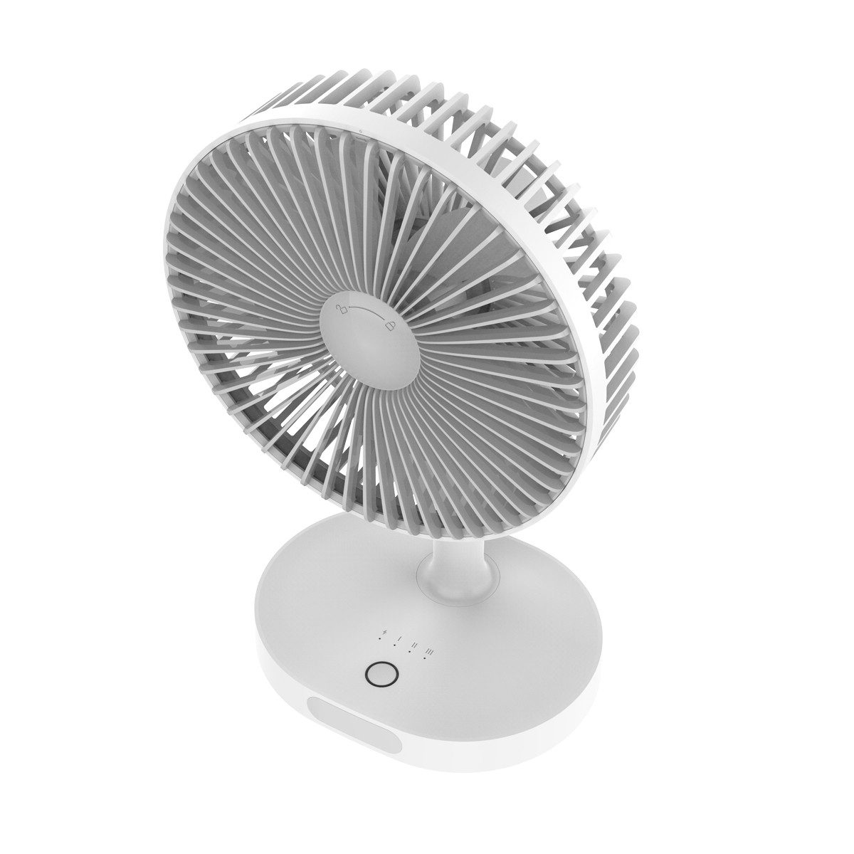 Platinet Tischventilator PRDF0326, 19 cm Durchmesser, Ventilator mit 3000 mAh und Nachtlicht
