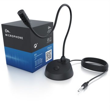 CSL Standmikrofon, Desktop PC Streaming Mikrofon, Tischmikrofon mit Klinkenanschluss