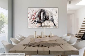 KUNSTLOFT Gemälde Stier gegen Matador 120x80 cm, Leinwandbild 100% HANDGEMALT Wandbild Wohnzimmer