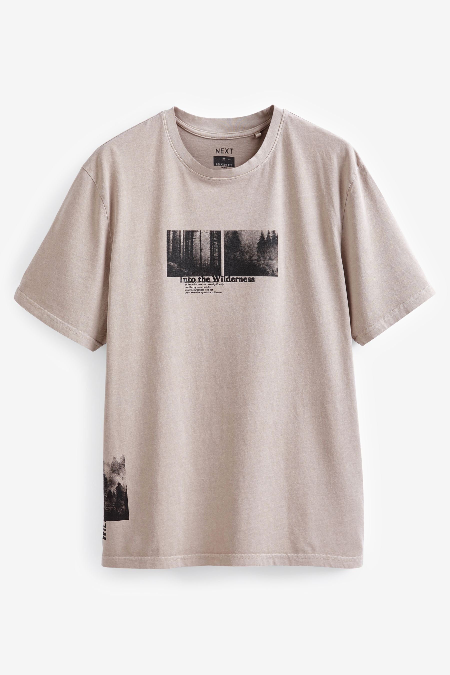 Next Print-Shirt Gemustertes T-Shirt im Relaxed Fit (1-tlg) Neutral Wilderness
