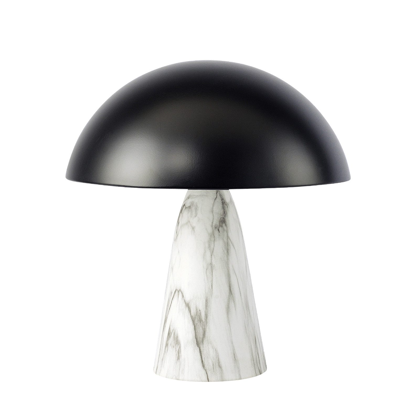 Nachttischlampe 13,39" Mattschwarze Pilz-Tischlampe aus Metall