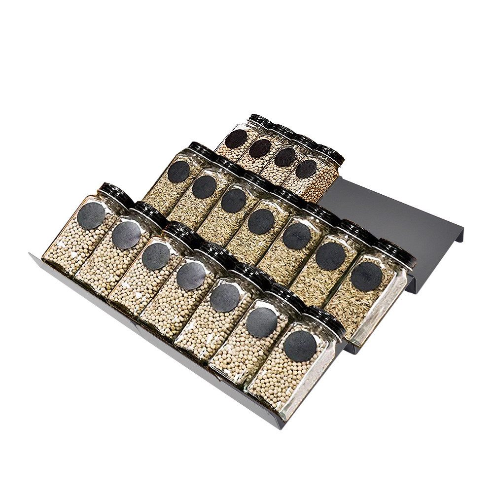 Zaewry Gewürzregal Gewürz Organizer Schublade, 6 Stück Küchen Organizer schublade, 6-tlg., für Gewürzgläser, Spice Rack Schublade für Gewürze Aufbewahrung