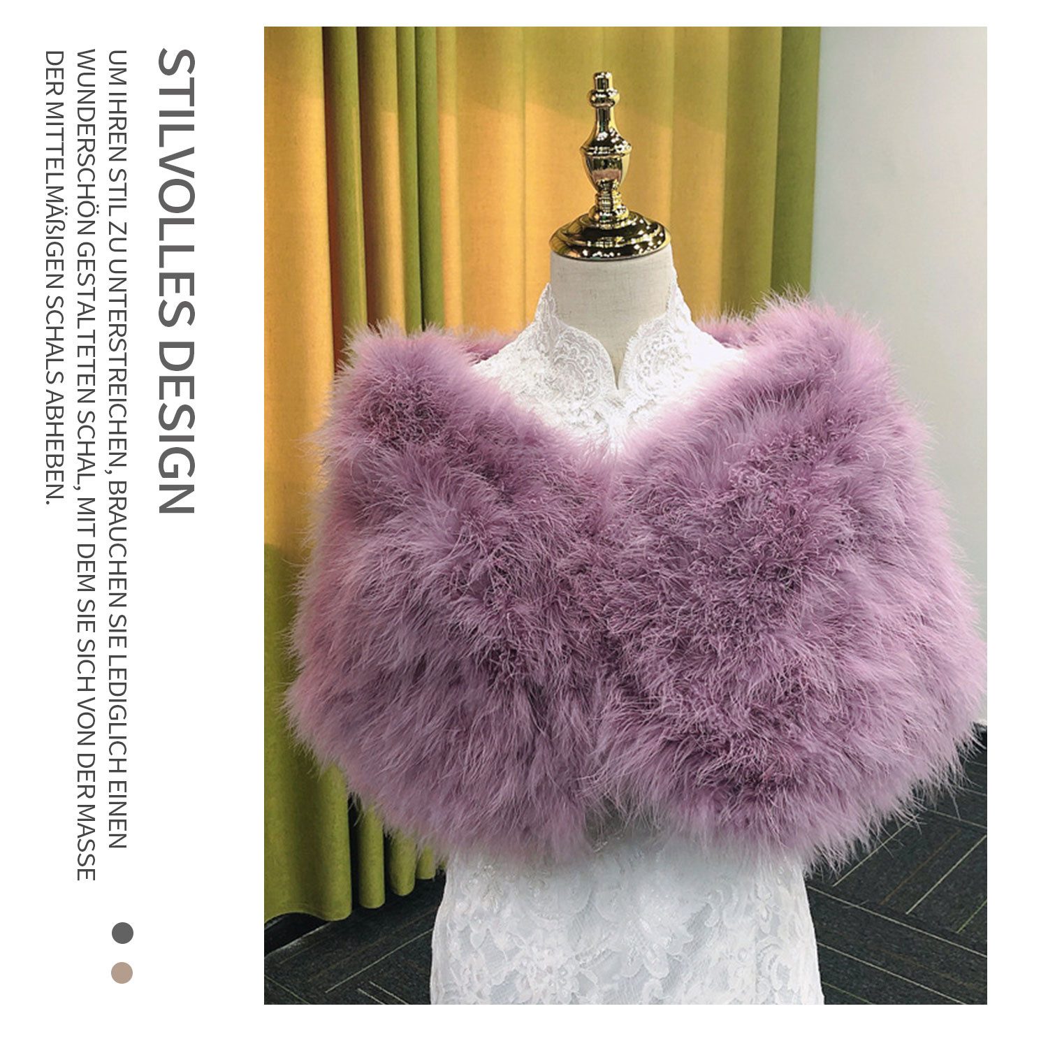 Refttenw Modeschal Damen Elegant Leicht und Warm Brautkleid Party Schal aus günstig online kaufen