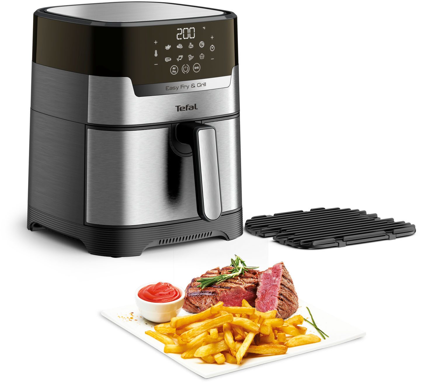 Fritteuse Easy Fry & Grill Deluxe, 2-in-1 Heissluftfritteuse & Grill