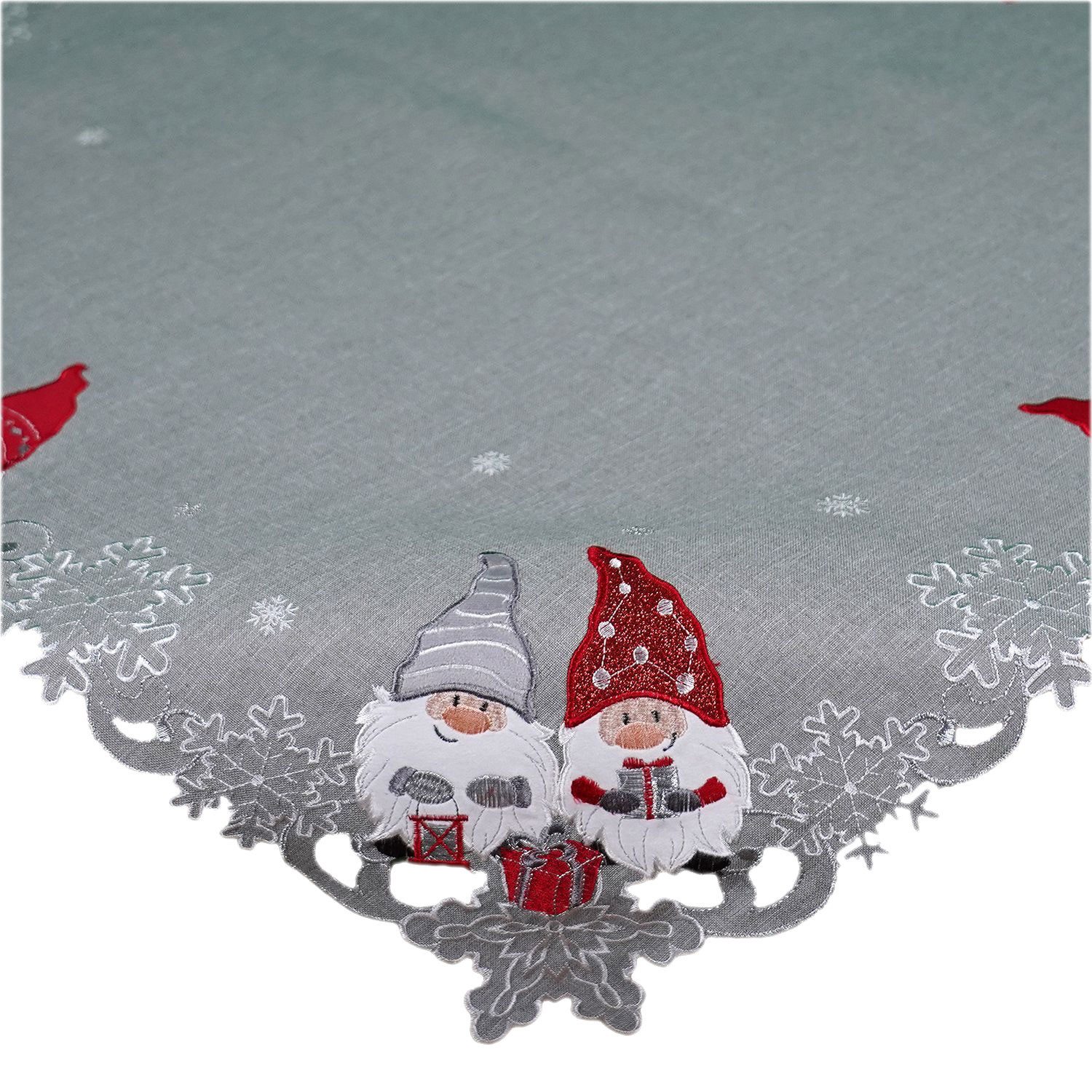 texpot Tischdecke Tischläufer Stickerei Wichtel Winter Weihnachten (1-tlg)