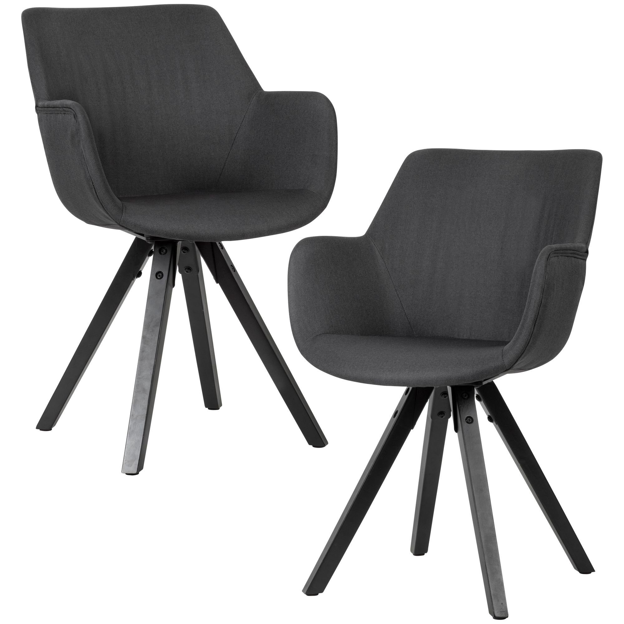 DESIGN Küchenstuhl-Set Stühle Komfortable KADIMA | - ESENZIA Schwarz Design | Schwarz Esszimmerstuhl Anthrazit