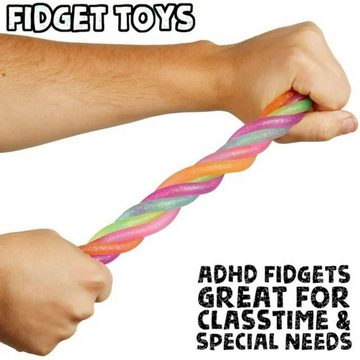Fivejoy Hüpfspielzeug Sensorisches Spielzeug und Zappelspielzeug, (Glitter Silly String Fidget Pack 6pk - Wrap, Twirl, und ziehen Sie diese sensorische Spielzeug für autistische Kinder, ADHS Fidget Spielzeug, und Strumpf Stuffers für Kinder)