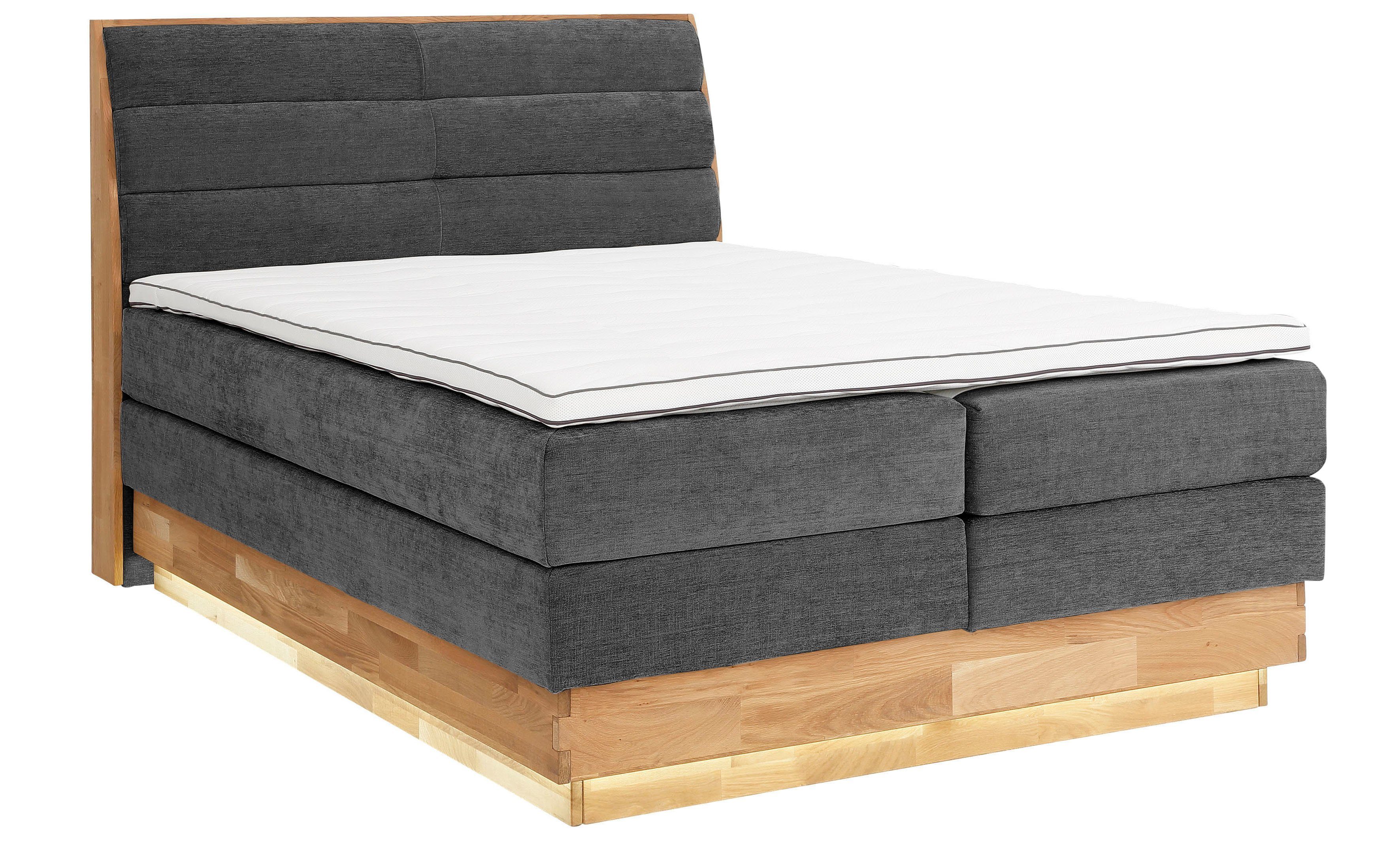 OTTO home Boxspringbett JENNA in verschiedenen Farben und Breiten erhältlich, LED-Beleuchtung, mit zertifizierten, recycelten Bezugsstoffen