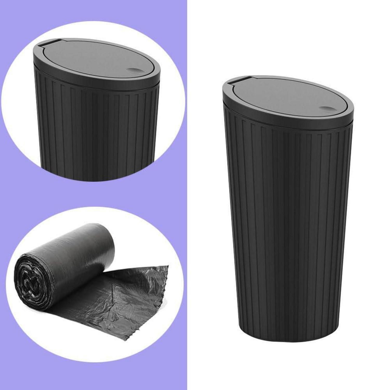 LuxusKollektion Mülleimer Auto Mülleimer 2er Set klein mit Deckel wasserdicht geruchshemmend