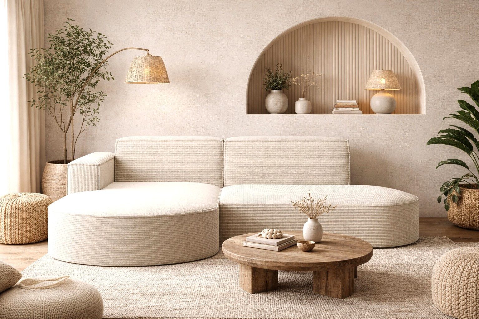 Kaiser Möbel Ecksofa Designer MODENA STUDIO L stoff Cord, Ecksofa, Cord Sofa, L-Form, Links/Rechts wählbar