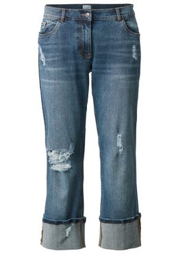 Angel of Style 5-Pocket-Jeans 7/8-Jeans Straight Fit Destroy-Effekte 5-Pocket