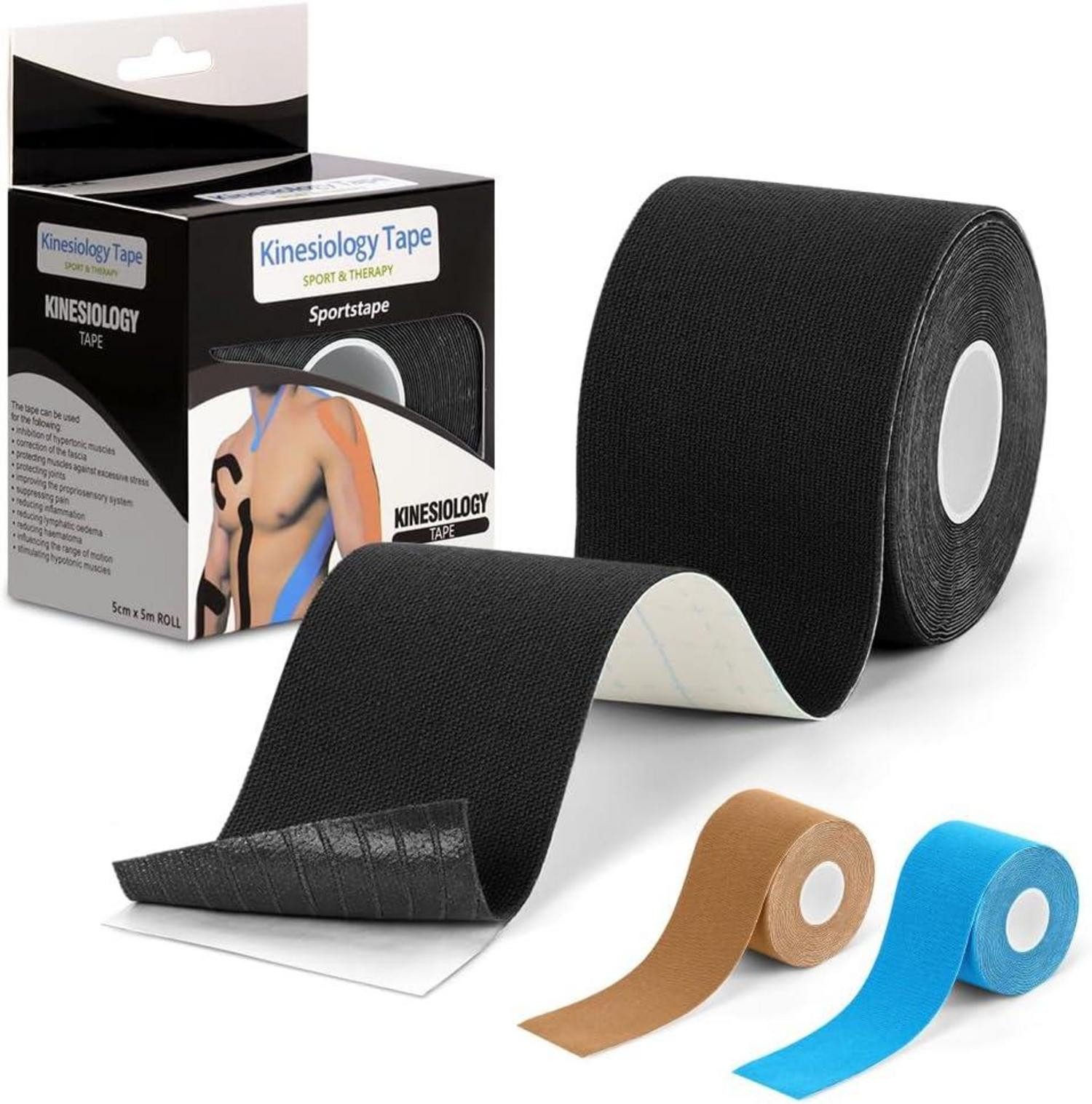 Bandage Kinesiologie Tape Classic Schwarz wasserfest 5 cm x 5 m