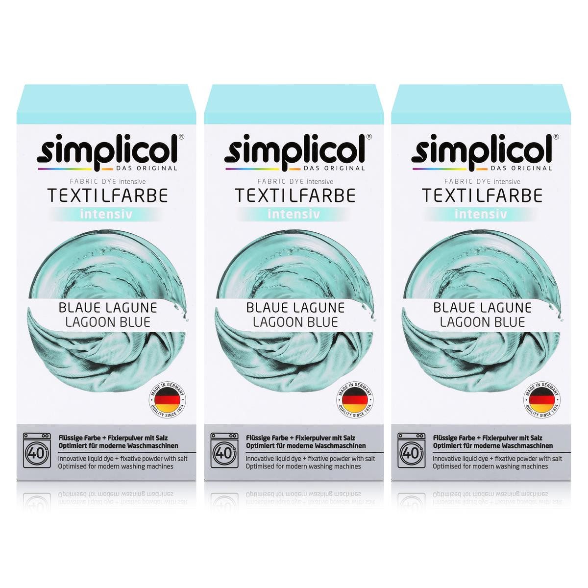 Textilfarbe Simplicol Textilfarbe intensiv Blaue Lagune - Einfaches Färben (3er Pa
