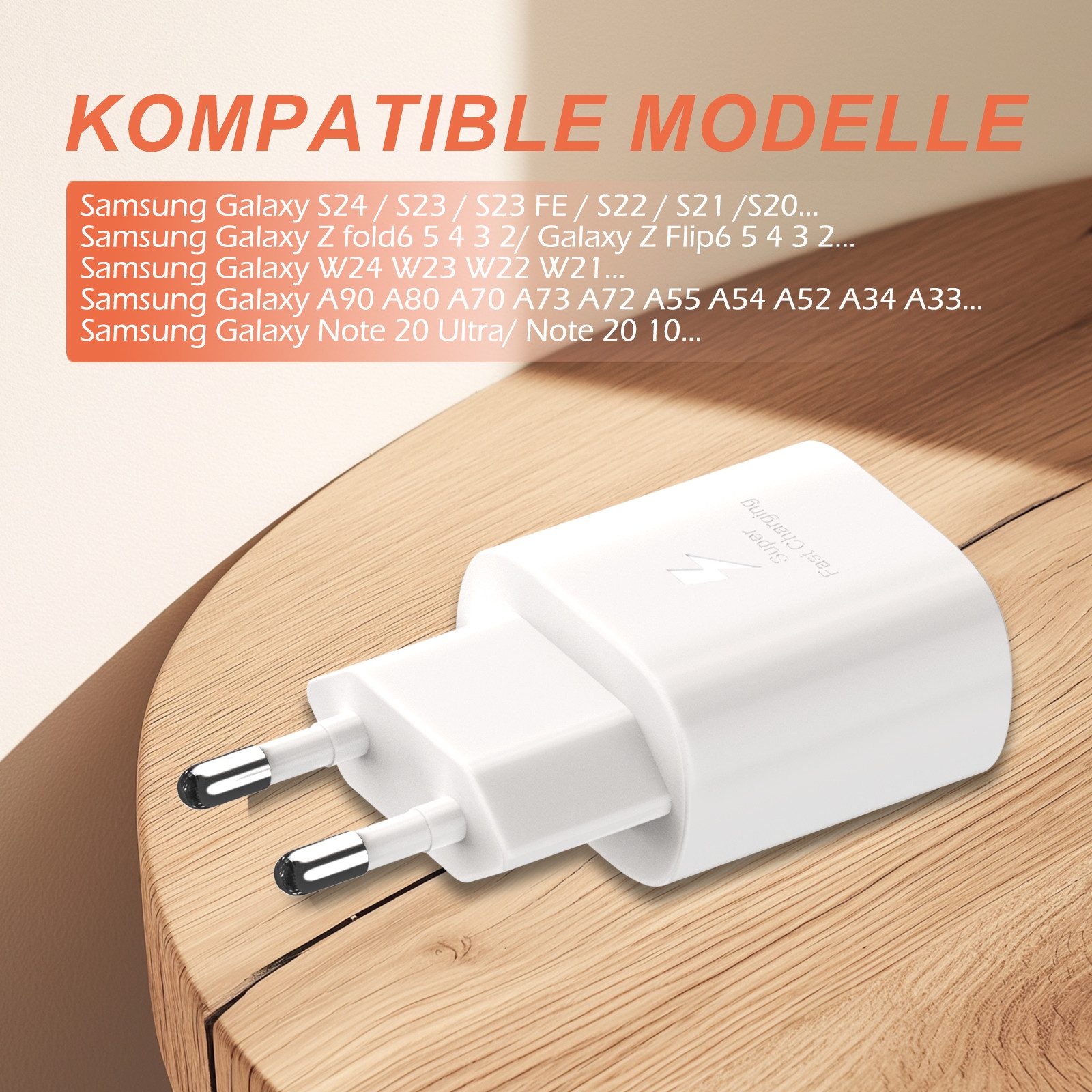 neue dawn 25W USB C Schnellladegerät für Samsung Galaxy S25 S24 S23 S22 S21 S20 USB-Ladegerät (1-tlg., für Samsung A17 A16 A80 A70 A56 A55 A54 A53 A52s A35 A34 A33)