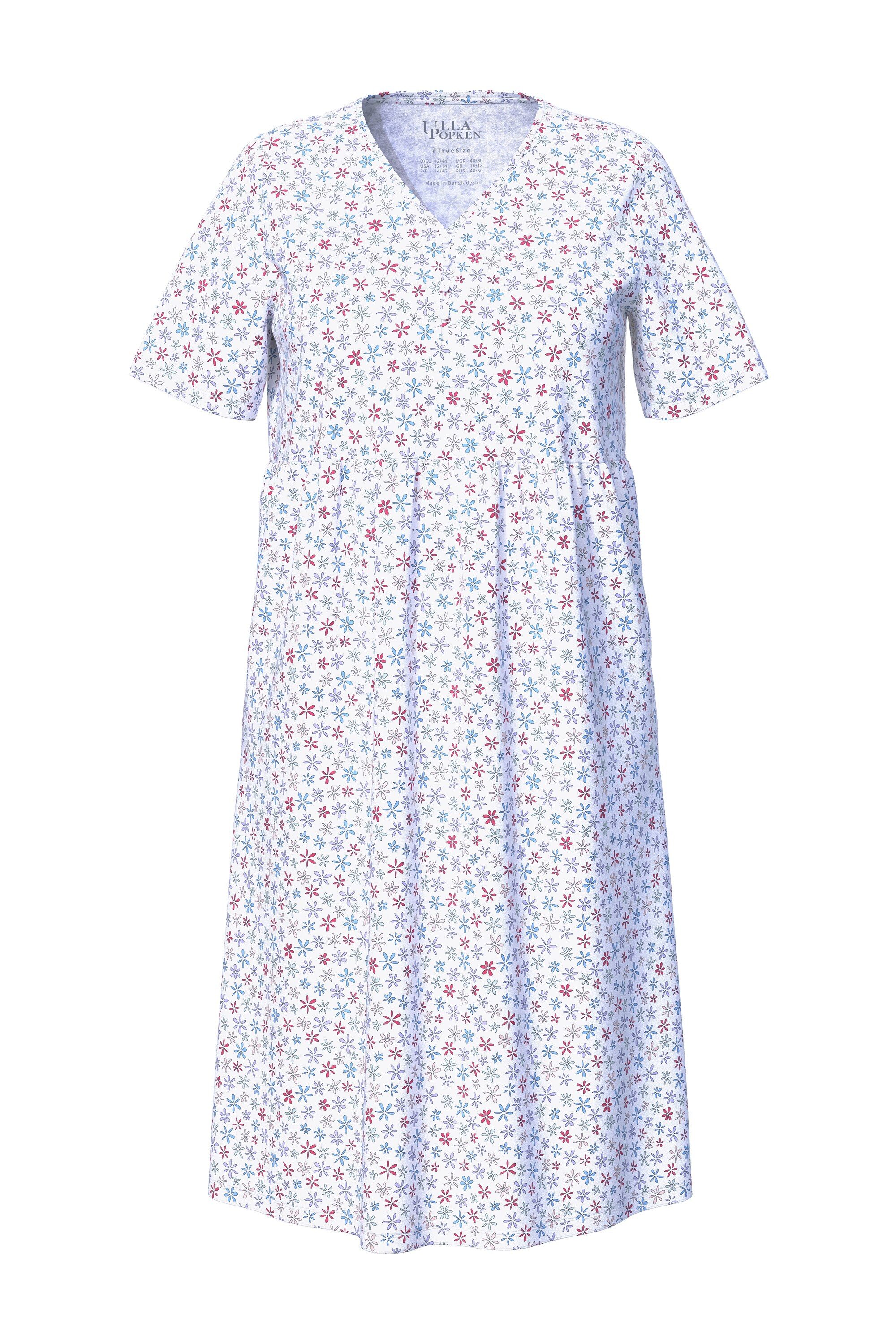 Ulla Popken Nachthemd Nachthemd Blüten V-Ausschnitt günstig online kaufen
