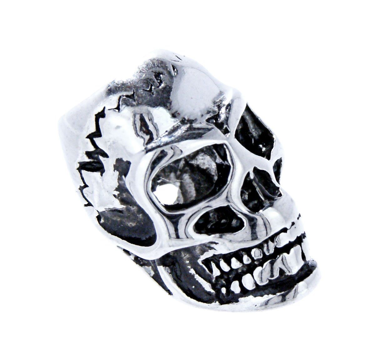 Kiss of Leather Bartbürste Bartperle Totenkopf Skull Haarperle Edelstahl Bartschmuck 6 mm