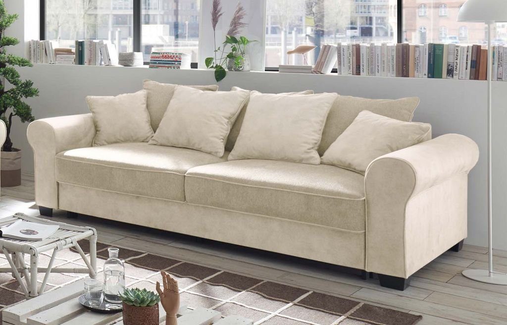 DESIGN Couch EXCITING ED Aurelia 3-Sitzer, 3-Sitzer Sofa Polstergarnitur 2-farbig Creme