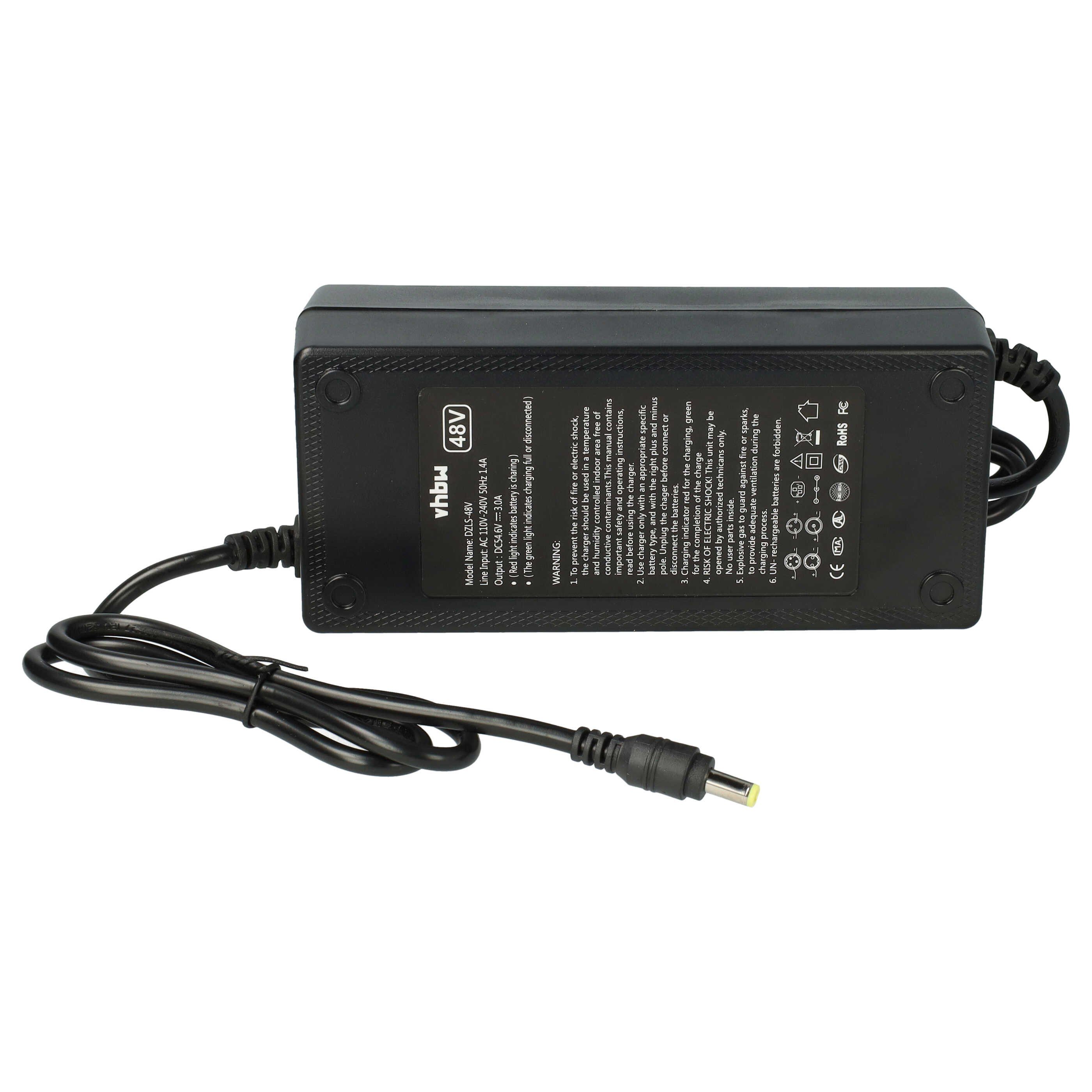 vhbw Fahrrad / E-Bike (10,4 Ah, 48 V, Li-Ion, inkl. Ladegerät) E-Bike Akku Akku Li-Ion 10400 mAh (48 V, 1 St), Unterrohr-Akku und Ladegerät für E-Bike, Passend für viele Umbausätze