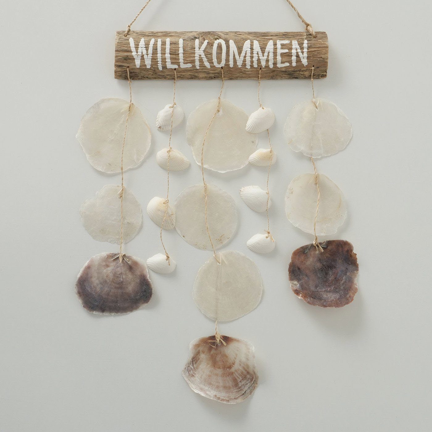ReWu Wanddekoobjekt Wilkommens-Schild mit x cm Muscheldekoration ca x 40 4 32