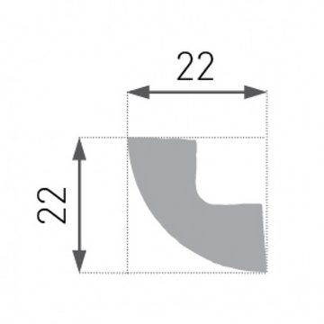PROVISTON Stuckleiste Polystyrol, 22 x 22 x 2000 mm, Weiß, Deckenleiste