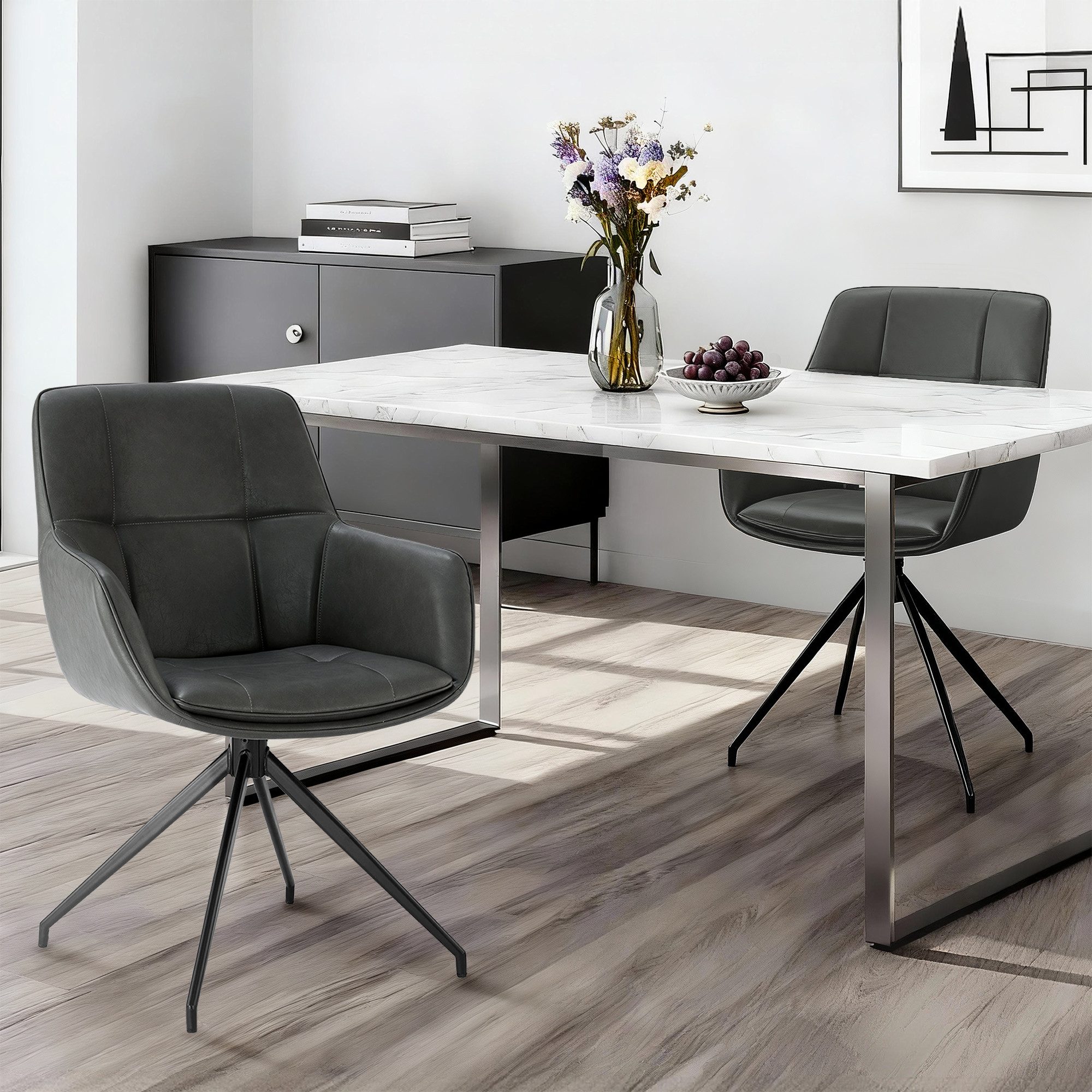 CHITA Polsterstuhl (Set, 2 St), Drehstuhl, Esszimmerstuhl, 360° drehbar, Ve günstig online kaufen