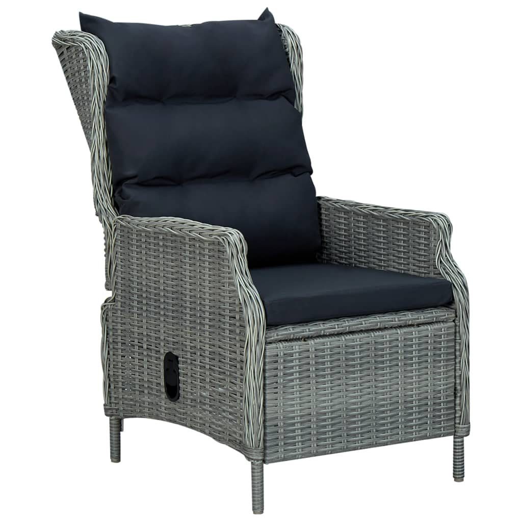 DOTMALL Gartenstuhl Dining Positionsstuhl Verstellsessel mit Auflagen,Poly Rattan, (1 St)