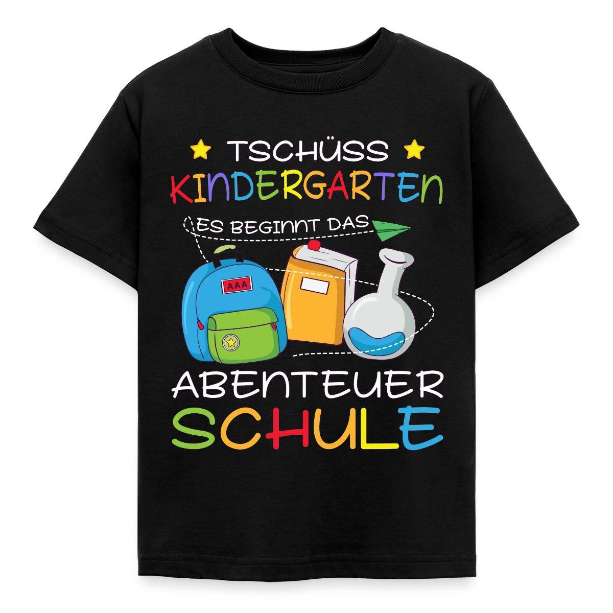 T-Shirt Tschüss Kindergarten Abenteuer Schule Beginnt Bunt Kinder T-Shirt