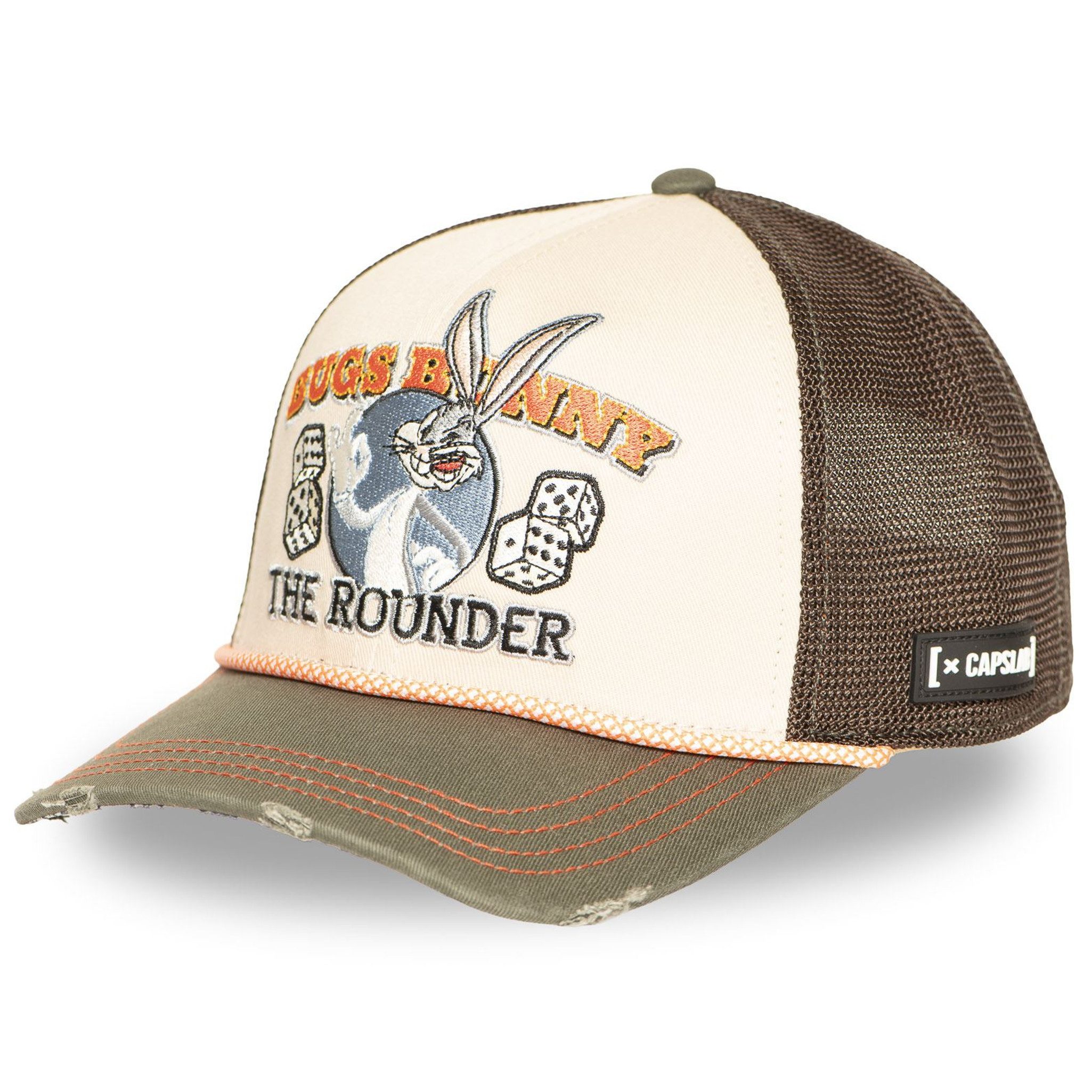 Capslab Trucker Cap CAPSLAB X LOONEY TUNES Semi Curved Trucker Cap Premium (Basecap, Basecap, Meshcap, Trucker Kappe) Used-Look