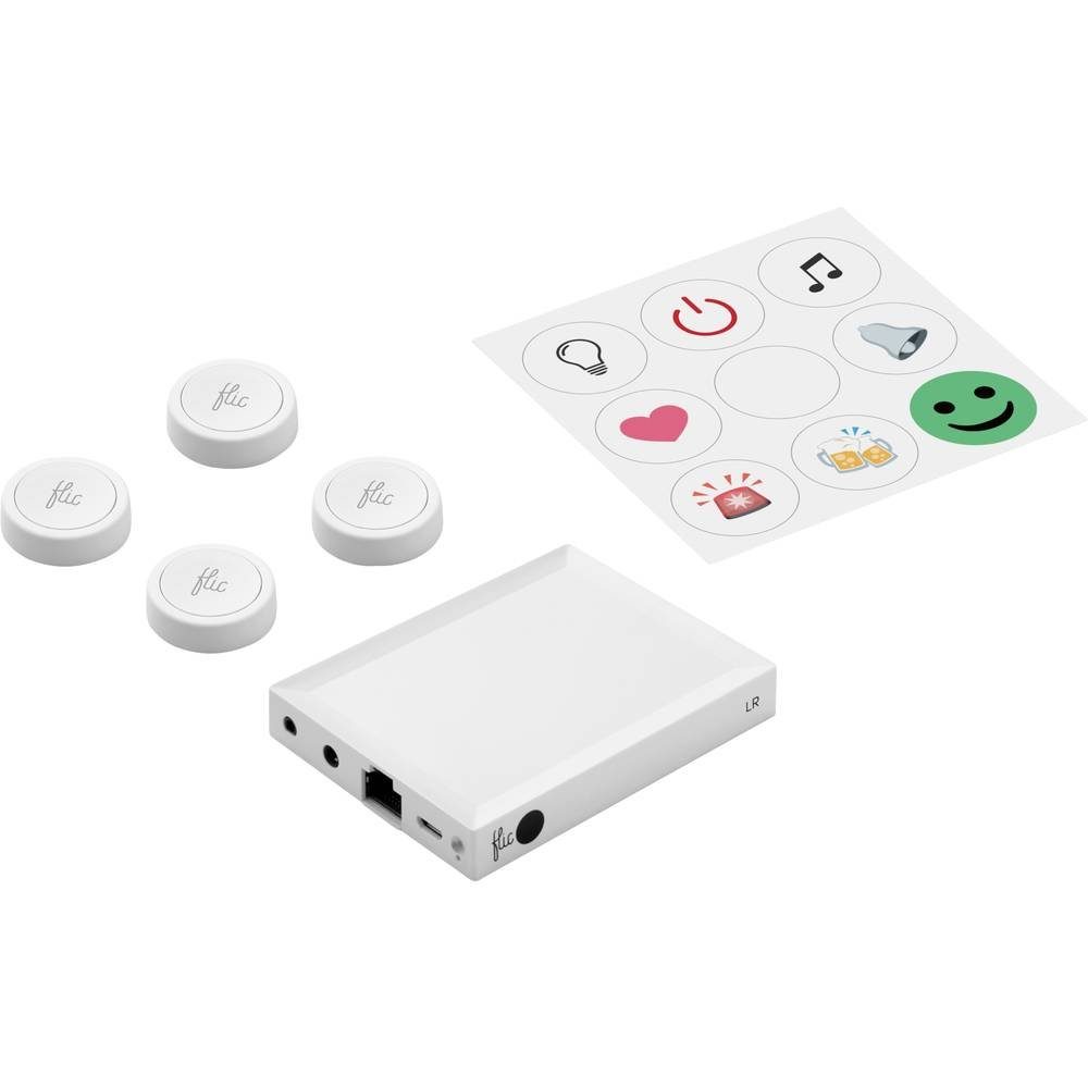 FLIC Starter-Kit: vier Smart Buttons mit -Hub Smart-Home Starter-Set | Starter-Sets