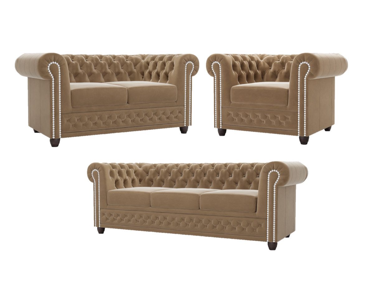 S-Style Möbel Polstergarnitur Chesterfield Lena mit günstig online kaufen