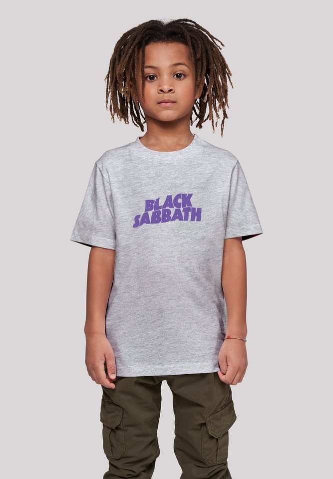Metal Band groß Logo Print, Model Black cm trägt ist 145 F4NT4STIC Heavy Größe Sabbath Black Das 145/152 Wavy T-Shirt und