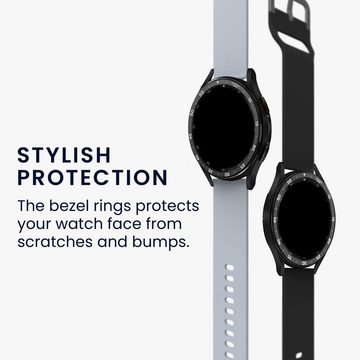 kwmobile Armband Schutzring für Samsung Galaxy Watch 6 Classic 47mm Fitnesstracker (1-tlg), Bezel Ring Lünette in Schwarz Weiß