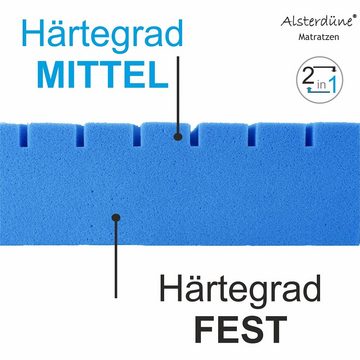 Kindermatratze Jugendmatratze DELUXE, 90x200cm, Höhe 12cm, Luftkanäle, Premium, Alsterdüne, 12 cm hoch, HR-Kaltschaum RG45