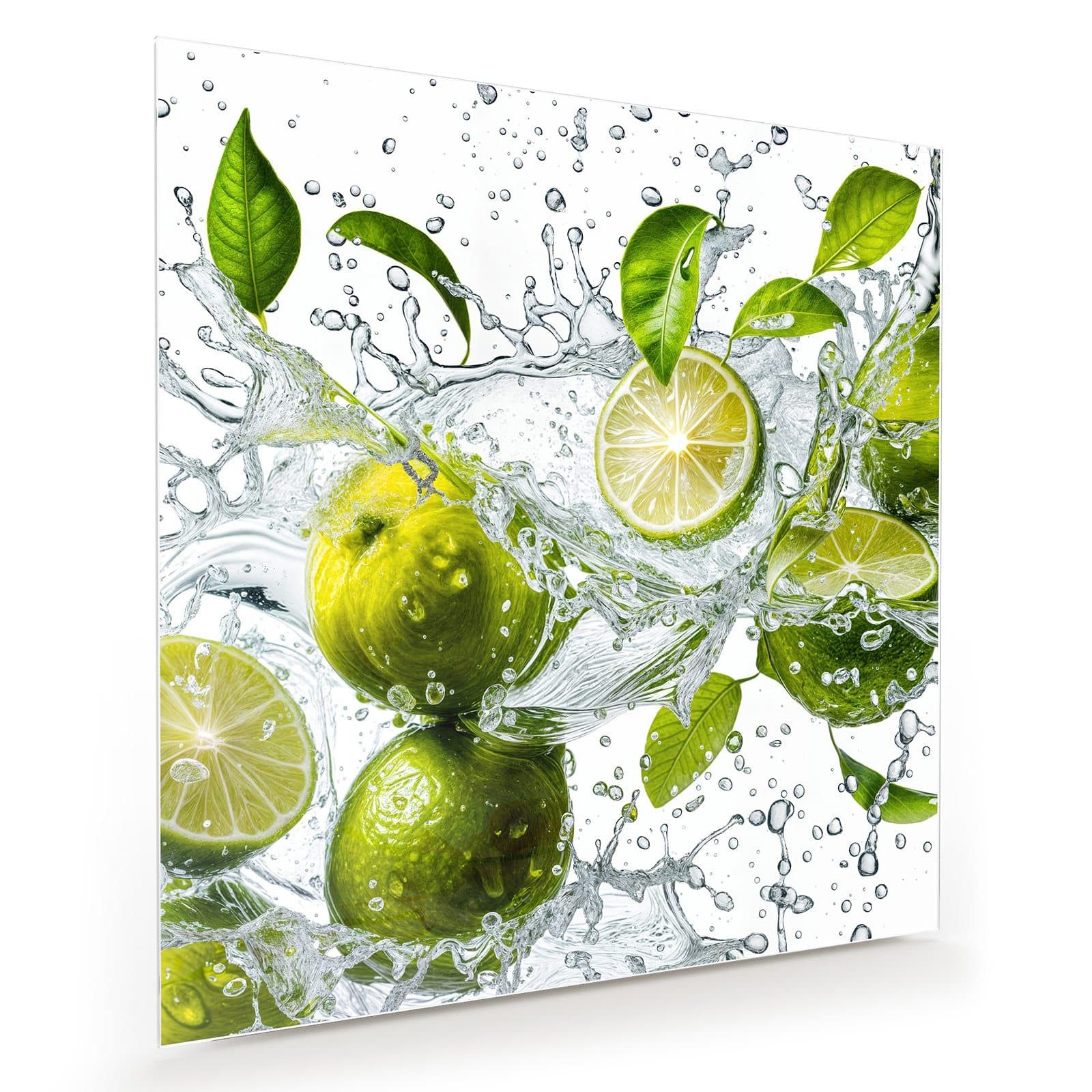 Primedeco Glasbild Wandbild Quadratisch Zitrusfrucht Spritzer günstig online kaufen