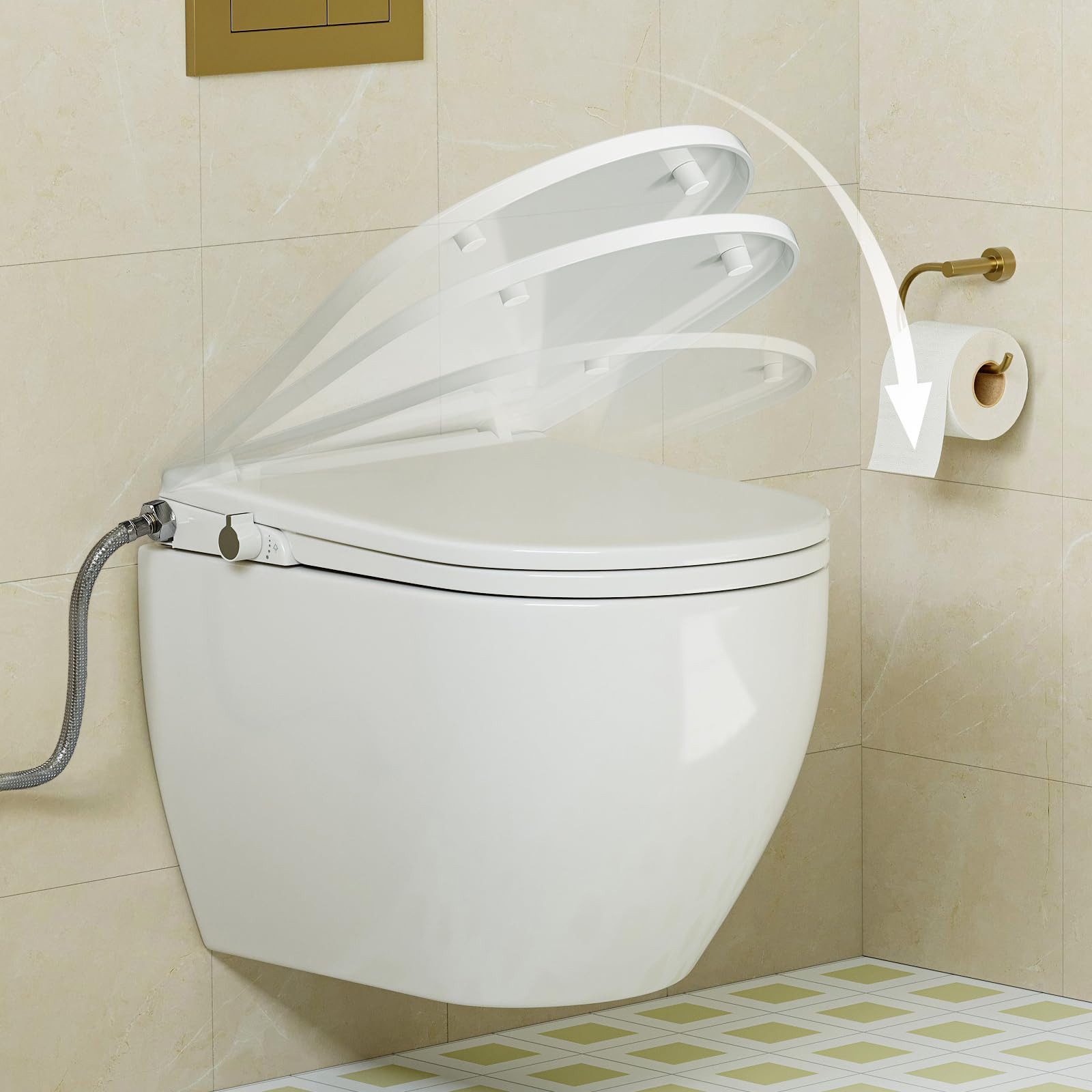 HOROW Dusch-WC-Sitz Toilettendeckel mit Bidet, Absenkautomatik, günstig online kaufen