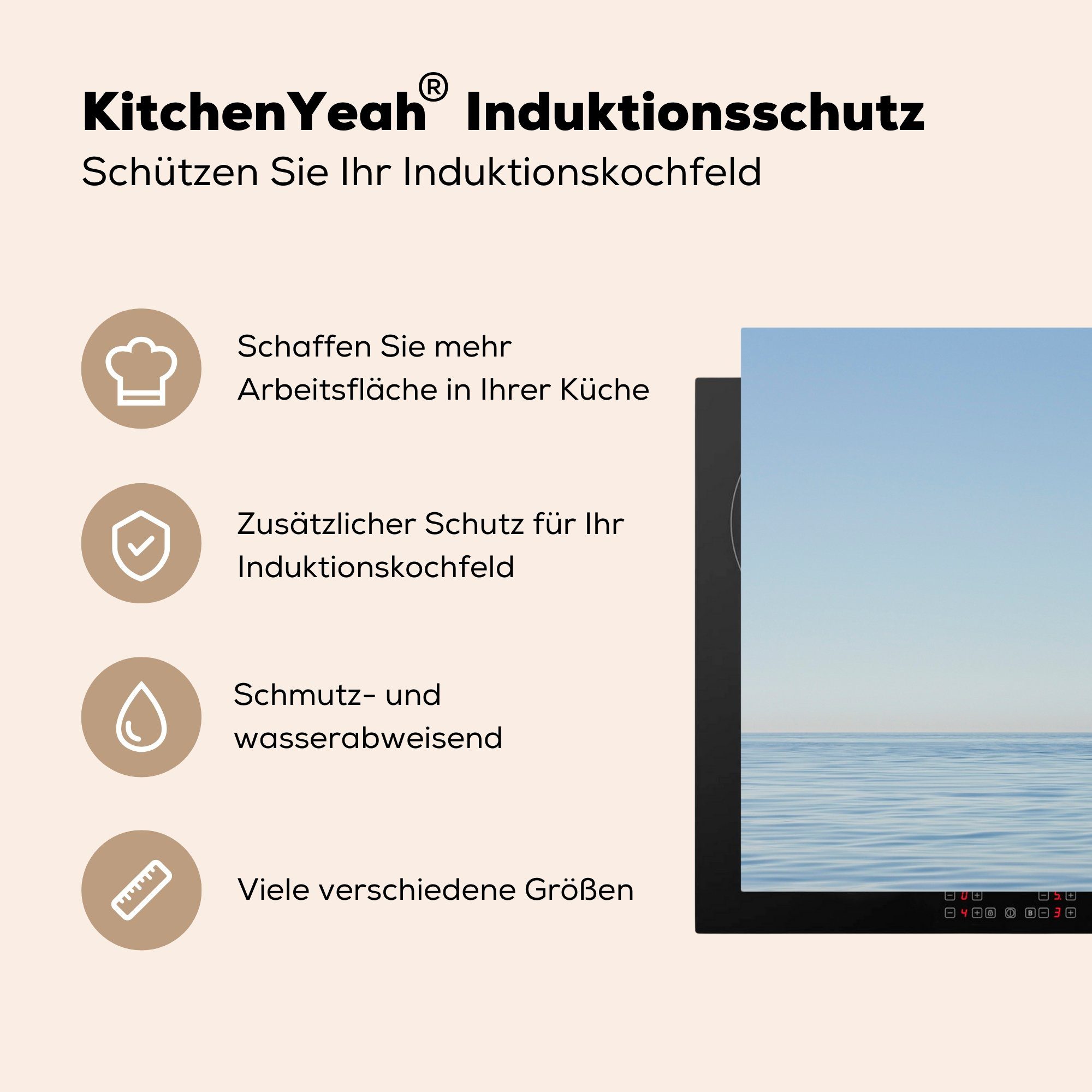 MuchoWow Herdblende-/Abdeckplatte Segelboot segelt bei cm, Himmel, klarem die küche, Vinyl, für (1 81x52 Schutz Ceranfeldabdeckung Induktionskochfeld tlg)