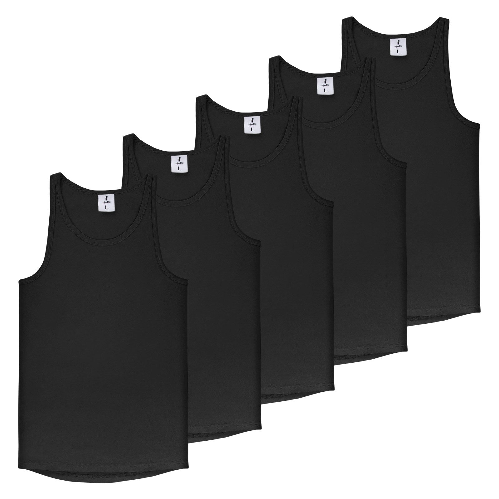 ALPIDEX Unterhemd ALPIDEX Herren Unterhemd 5er Set Männer Tank Top