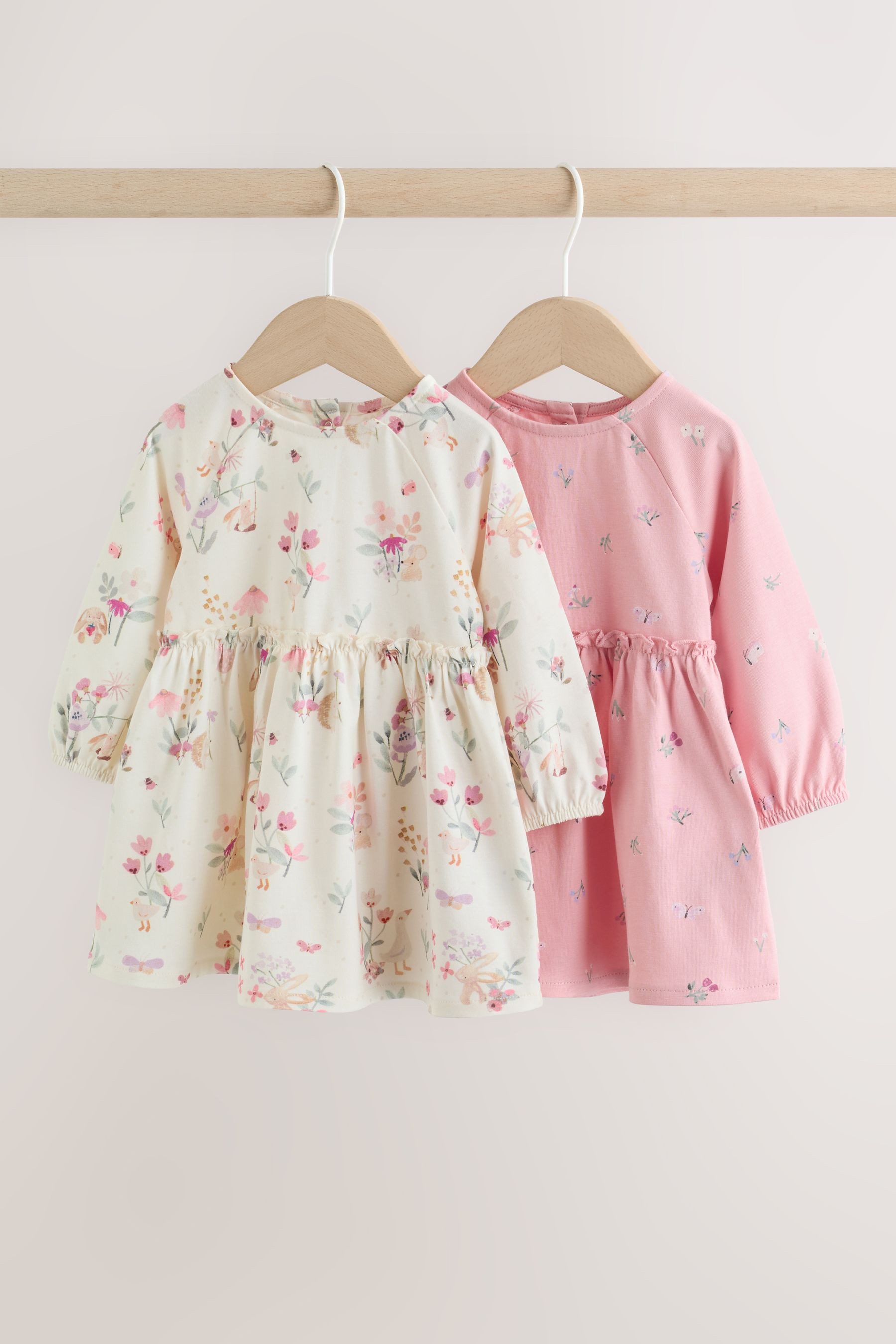 Next Strickkleid Baby Jersey-Kleid, 2er-Pack (2-tlg)