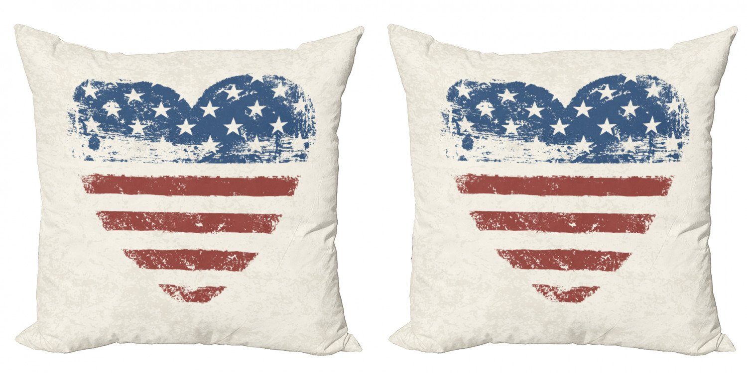 Americana Digitaldruck, Modern Kissenbezüge Stück), Abakuhaus Patriotic USA (2 Doppelseitiger Flag Accent
