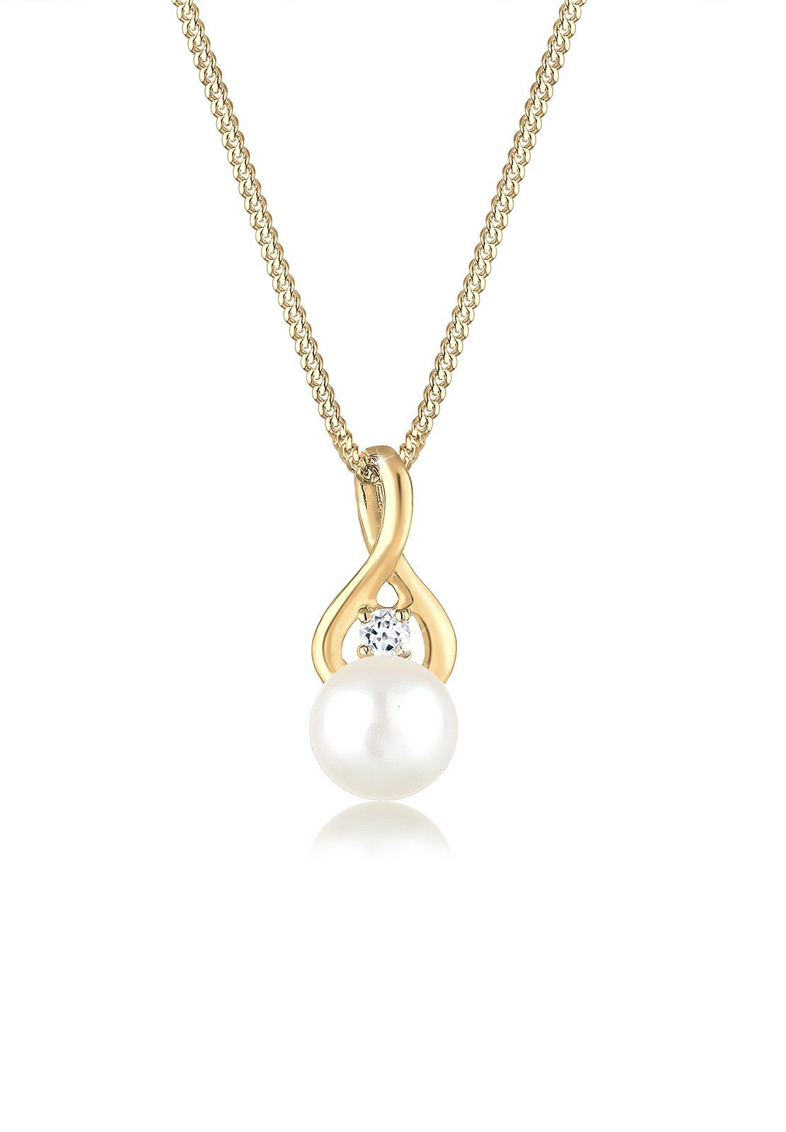 Elli Premium Perlenkette Infinity Unendlichkeit Topas 585 Gelbgold günstig online kaufen