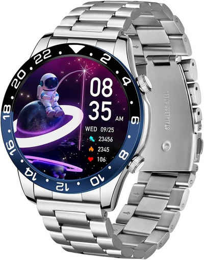 LACZ DENTON Rollstimi Herren-, Bluetooth, Anrufe tätigen Smartwatch (1.54 Zoll, Andriod iOS), mit 3,9 cm großem, IP68 wasserdicht, Fitness-Tracker, Herzfrequenz