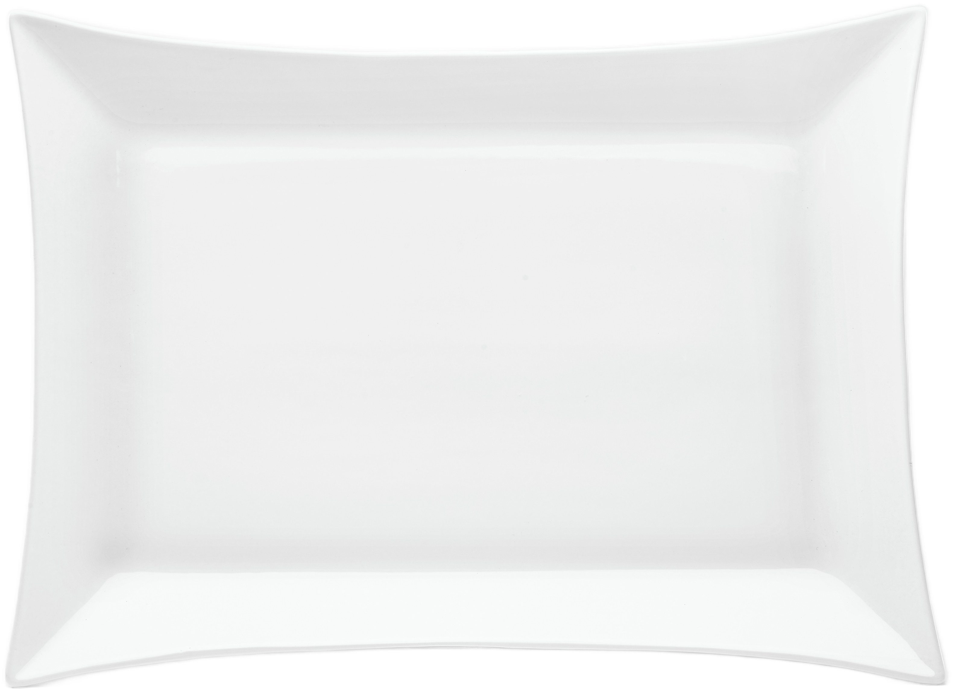 van Well Servierplatte Platte rechteckig, 45,5 x 33 x 2 cm, 4 Stück, Steingut, (Set, 4-tlg), spülmaschinen- und mikrowellengeeignet