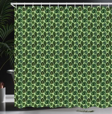 Abakuhaus Duschvorhang Moderner Digitaldruck mit 12 Haken auf Stoff Wasser Resistent Breite 175 cm, Höhe 180 cm, Hawaii Palmblätter Dschungel Plants