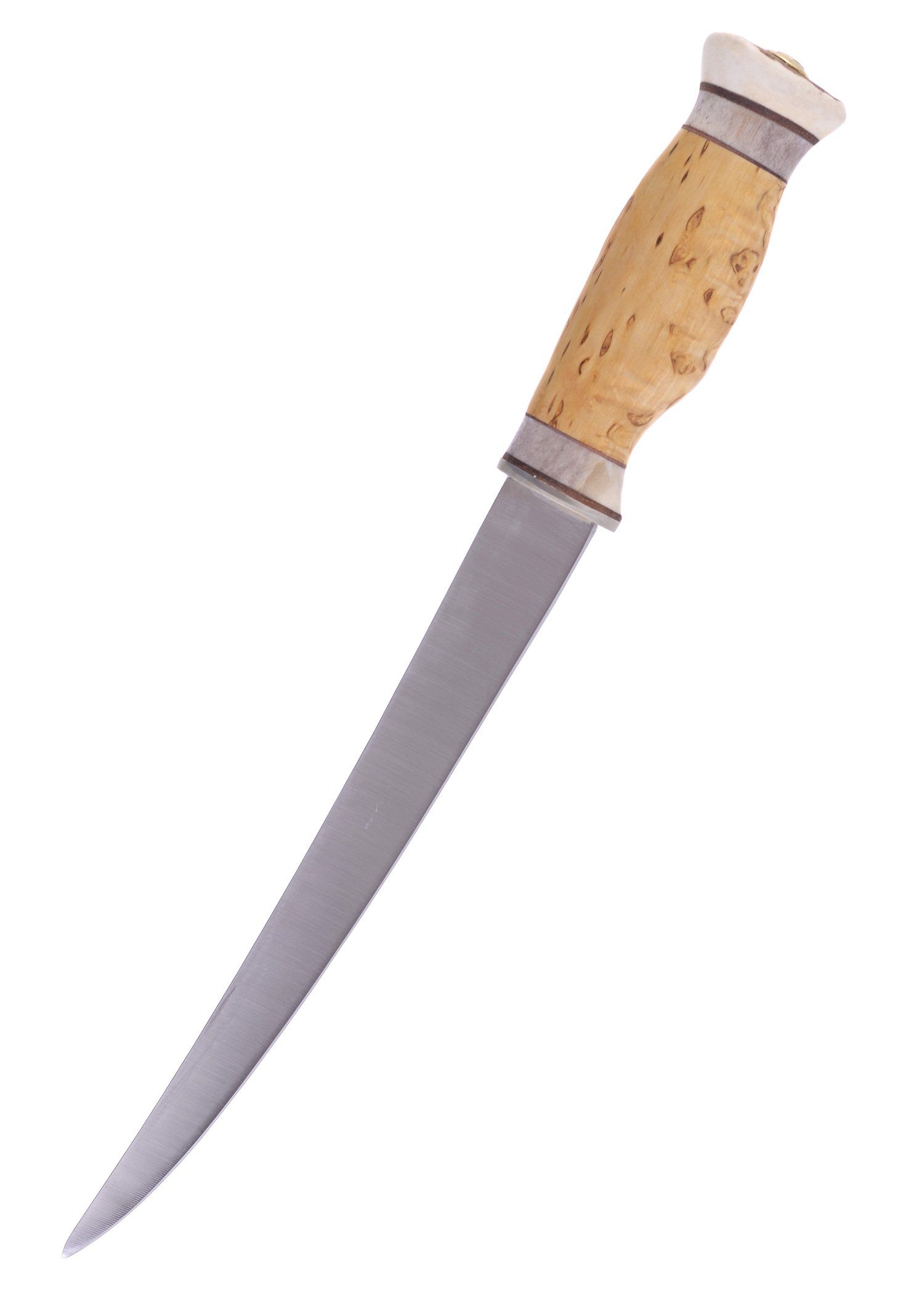 Battle Merchant Anglermesser Wood Jewel Fileerausveitsi iso Filetiermesser mit Lederscheide, (1 St)