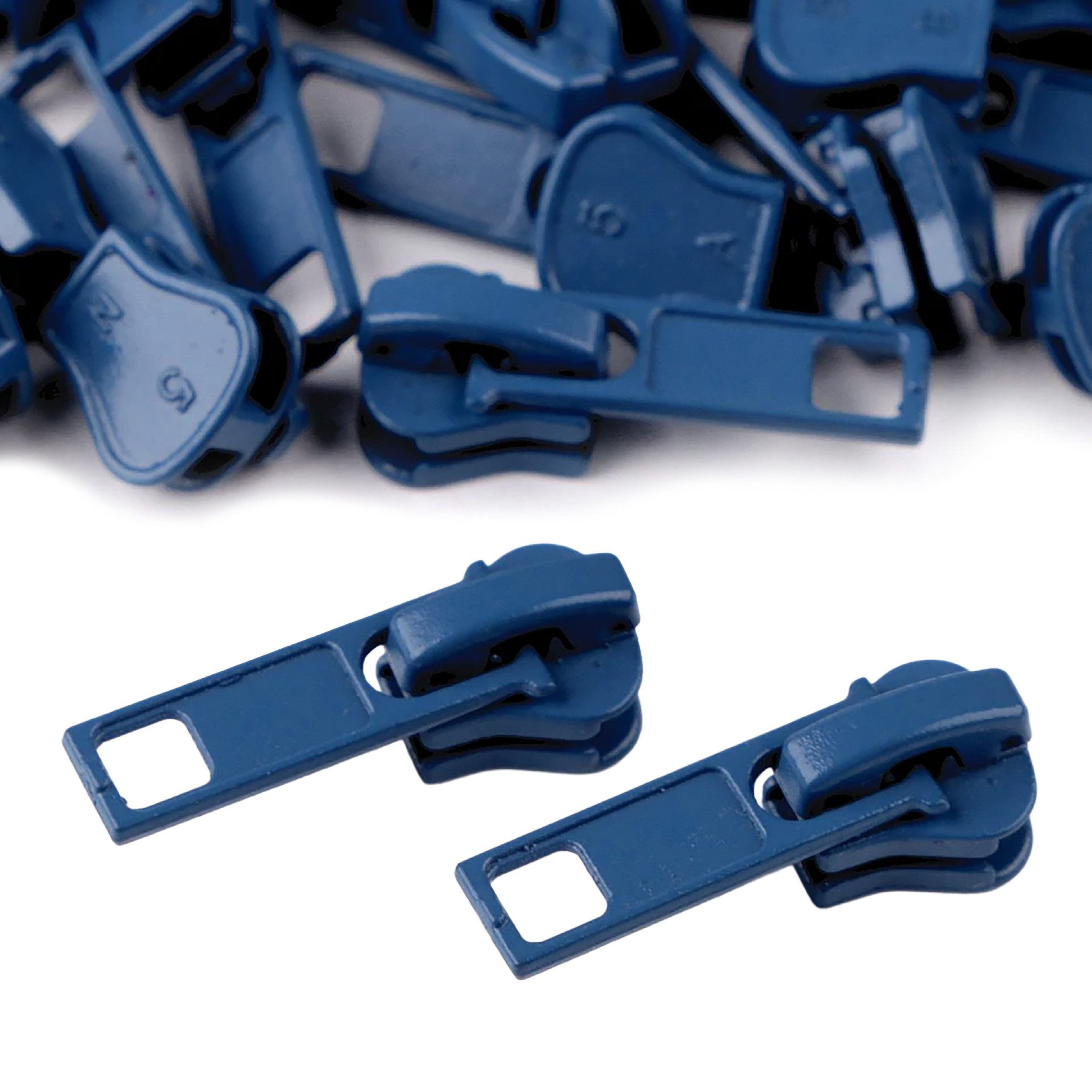 maDDma Reißverschluss 10 Zipper für Profil-Reißverschlüsse, 5mm, freie Farbwahl, stahlblau