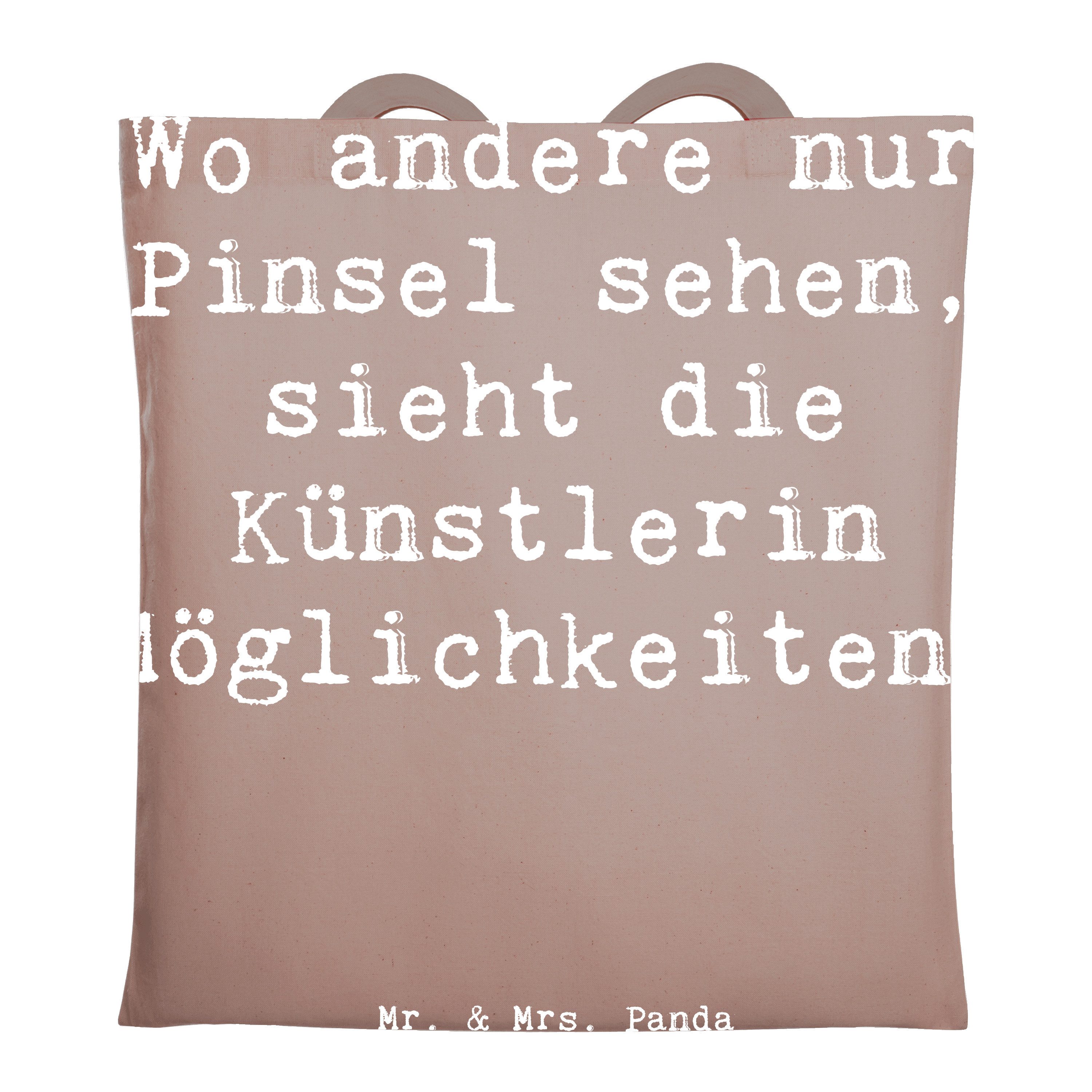 Tragetasche Künstlerin Visionen - Braun Pastell - Geschenk, bildende Kunst, kreat