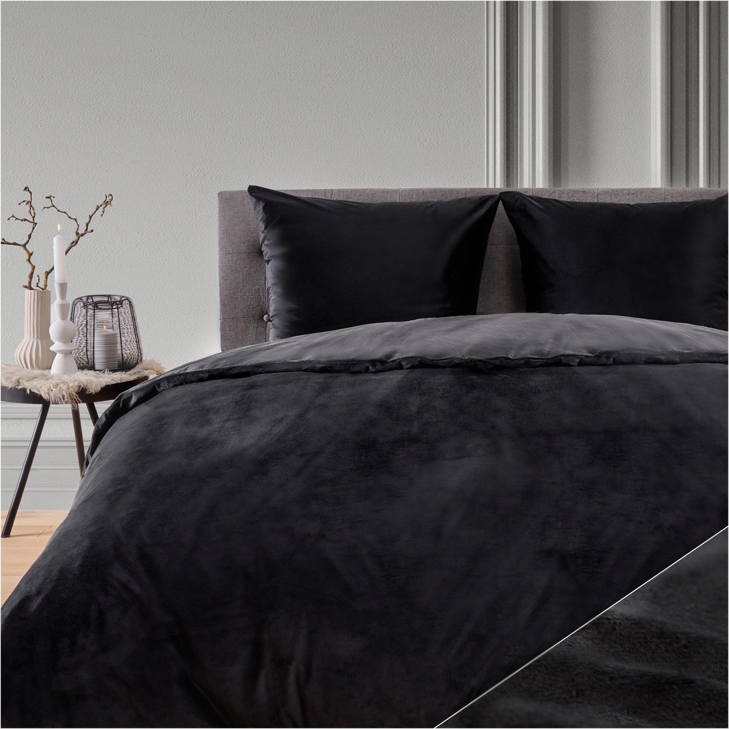 Blumtal Bettwäsche Cashmere-Touch Plüsch, warme Winterbettwäsche + Kopfkissenbezug