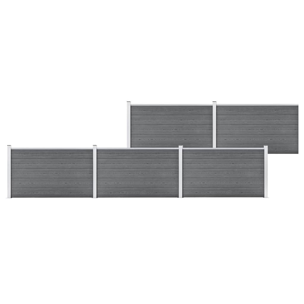 vidaXL Gartenzaun Gartenzaun WPC 872x106 cm Grau, (1-St)